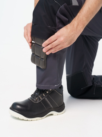 Брюки рабочие мужские №116 серый с черный, СОП, ткань Rodos