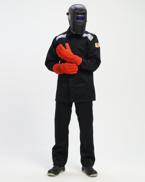 Костюм сварщика с усилением Арсенал-СОП 3 кл.защиты (тк.Хлопок-ОП,490) брюки, черный