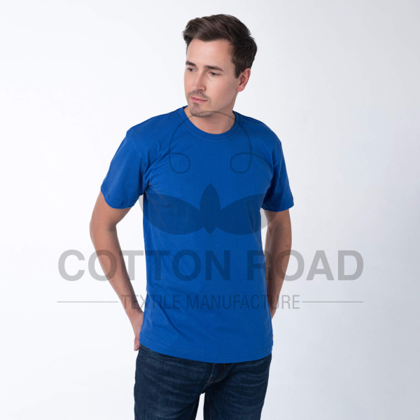 Футболки МУЖСКИЕ трикотажные (состав: 100% х/б); плотность 180 гр/м² (18-3945) (Роял, Синий)