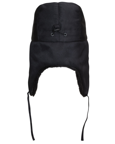 Шапка-ушанка "ЛЮКС" черная (тк. смесовая)