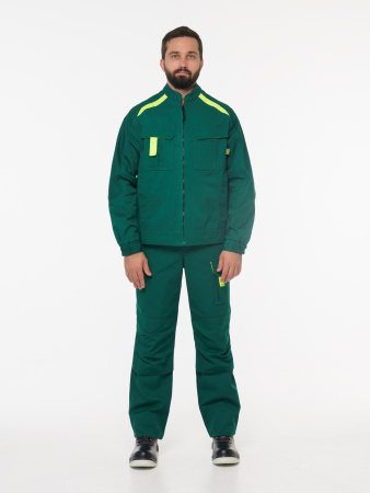 Куртка рабочая мужская №116 цвет зеленый, лимонный, ткань Эксперт Стандарт
