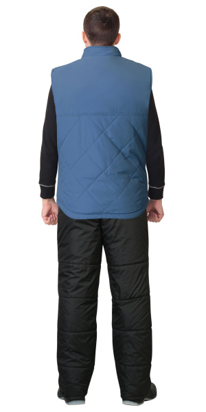 Жилет "ЕВРОПА" удлиненный (на подкладке флис синий) темно-голубой (ЧЗ)