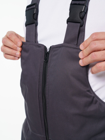 Полукомбинезон мужской зимний Пк703 ткань Твил, цвет темно-серый