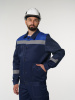 Костюм рабочий мужской №101 (куртка, брюки) тёмно-синий с васильковым (ЧЗ)
