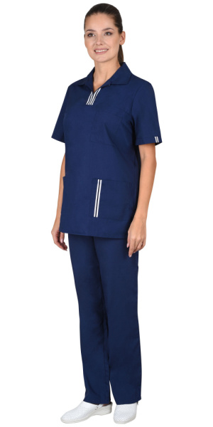 Костюм "ВИКТОРИЯ" женский: куртка, брюки, тёмно-синий  (ЧЗ)