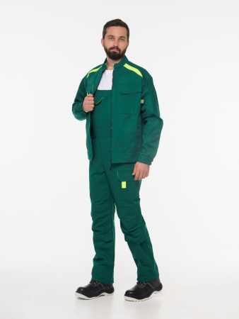 Куртка рабочая мужская №116 цвет зеленый, лимонный, ткань Эксперт Стандарт