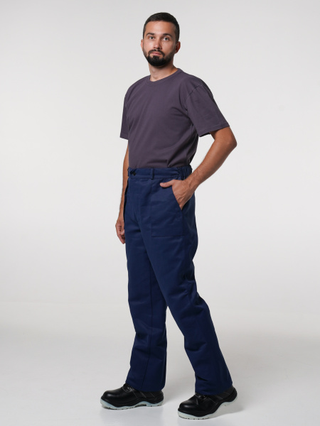 Костюм рабочий мужской №113 (куртка, брюки) темно-синий с васильковым (ЧЗ)