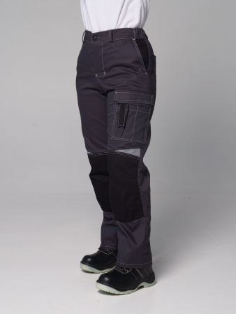 Брюки рабочие мужские №116 серый с черный, СОП, ткань Rodos