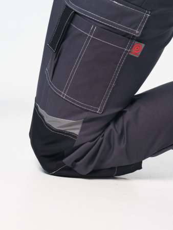 Полукомбинезон рабочий мужской №116 серый с черный, СОП, ткань Rodos