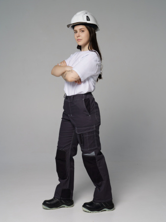 Брюки рабочие мужские №116 серый с черный, СОП, ткань Rodos