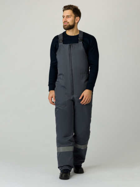 Полукомбинезон зимний Экспертный-Люкс (тк.Смесовая,210), т.серый (ЧЗ)