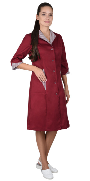 Халат "Марлен-2" женский бордовый с полоской (ЧЗ)