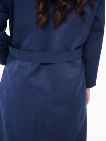 Халат рабочий женский №205 тёмно-синий с васильковым