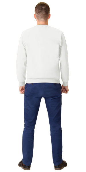 Толстовка-футер дл. рукава белая, рукав с манжетом, пл.240 г/кв.м