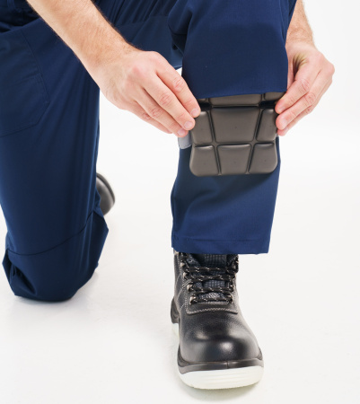 Полукомбинезон рабочий мужской №112 тёмно-синий с васильковым (ЧЗ)