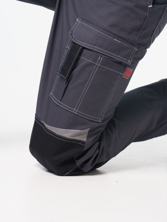 Брюки рабочие мужские №116 серый с черный, СОП, ткань Rodos