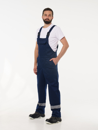 Полукомбинезон рабочий мужской №112 тёмно-синий с васильковым (ЧЗ)
