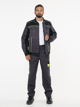 Брюки "ХОВАРД" :  темно-серые с черной и лимонной отд.