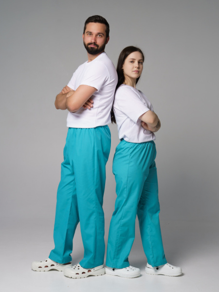 Брюки рабочие универсальная №104 бирюза, ткань ТИСИ