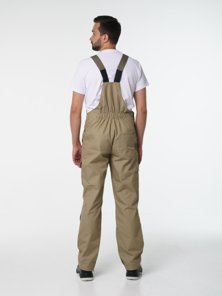 Полукомбинезон рабочий мужской №116 бежевый, хаки, СОП, ткань Канвас 