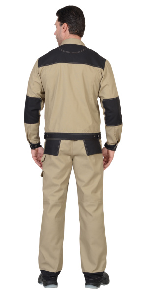 Костюм "ВЕСТ-ВОРК" летний: куртка кор., брюки, бежевый с черным
