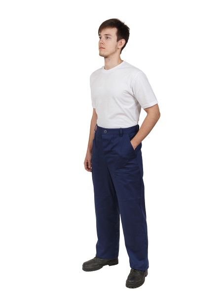 Костюм "Комфорт", с брюками т/синий-вас (тк. саржа) (ЧЗ)