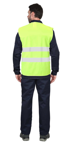 Жилет сигнальный SIRIUS кл.2, 2 СОП (трик.120 гр/м2, карманы) лимонный (ЧЗ)