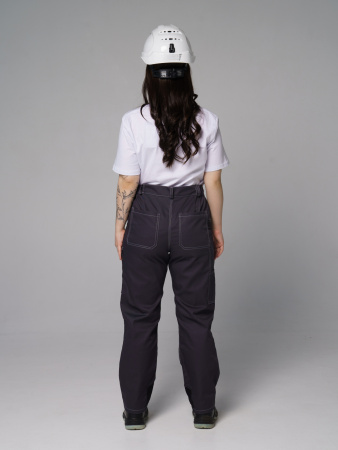 Брюки рабочие мужские №116 серый с черный, СОП, ткань Rodos