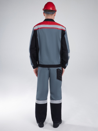 Костюм Виват-2 (тк.Саржа,250) п/к, серый/черный/красный