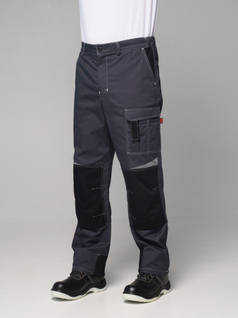 Брюки рабочие мужские №116 серый с черный, СОП, ткань Rodos