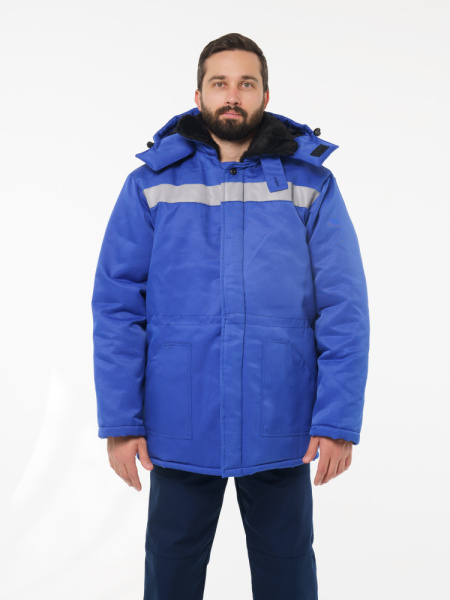 Куртка мужская зимняя Кур710 ткань смесовая, цвет васильковый СОП