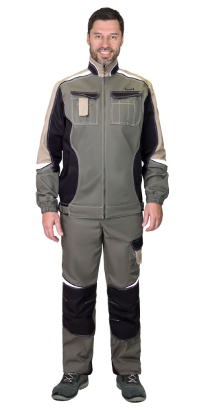 Куртка "Каспий" оливковый с черным и песочным СОП. тк.Rodos (ЧЗ)