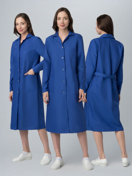 Халат женский База (тк.ТиСи), васильковый