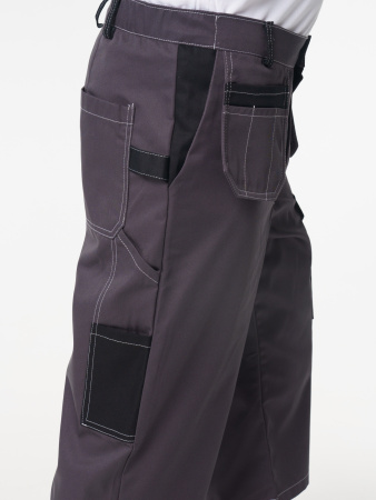 Брюки рабочие мужские №116 укороченные серые с черным, ткань Авангард
