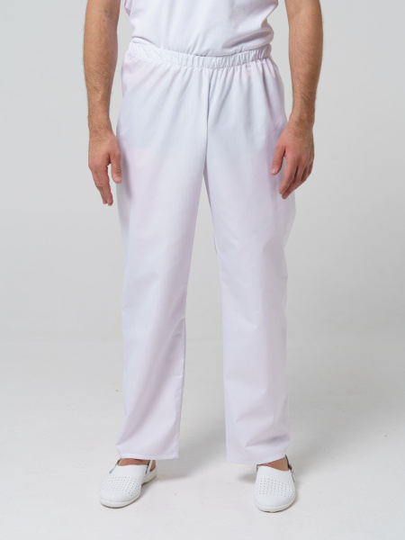 Брюки рабочие универсальная №105 белые, ткань Бязь