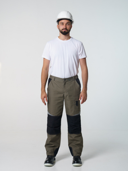 Брюки рабочие мужские №116 хаки, черный ткань Канвас СОП