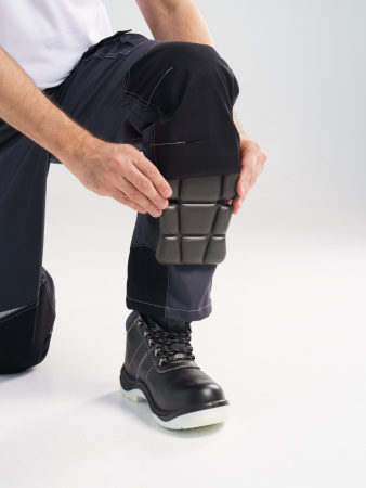 Брюки рабочие мужские №116 серый с черный, СОП, ткань Rodos