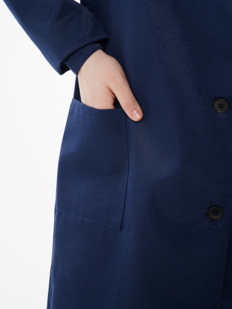 Халат рабочий женский №205 тёмно-синий с васильковым