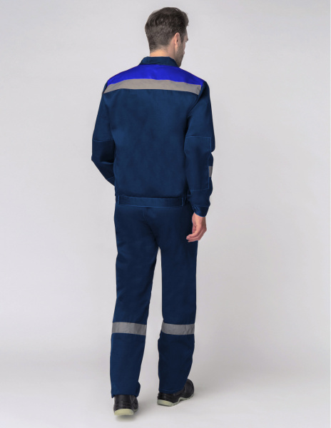 Костюм Лигор-1 СОП (тк.Смесовая,210) брюки, т.синий/васильковый