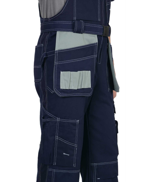 Полукомбинезон "Премиум плюс" (100% узбекская саржа) синий с серым (ЧЗ) Распродажа