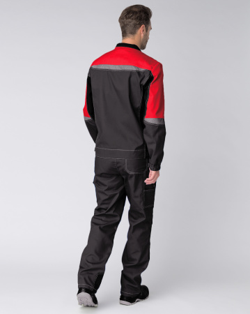 Костюм Формула (тк.Смесовая,240) брюки, серый/красный/черный (ЧЗ)