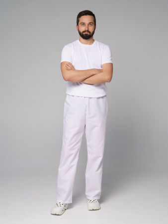 Брюки рабочие универсальная №105 белые, ткань Бязь