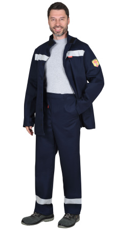 Костюм сварщика "ГЕРКУЛЕС" летний: куртка, брюки темно-синий и СОП (ЧЗ)