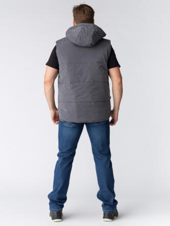 Жилет утепленный с капюшоном Резко (тк.Таслан,135), т.серый