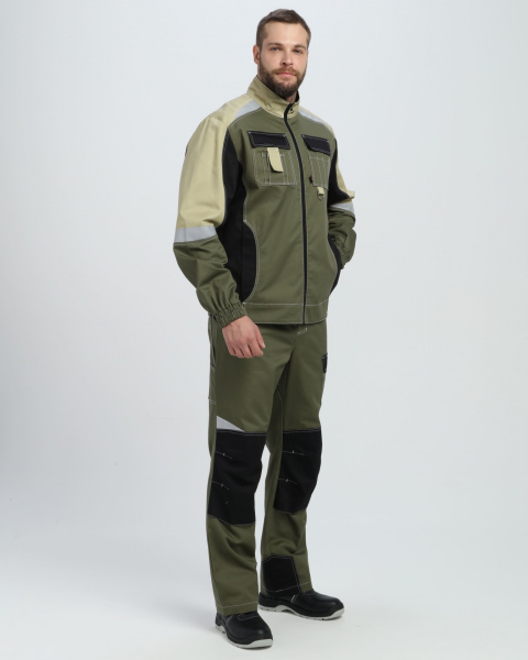 Костюм Вектрон-1 CH МВО (тк.Смесовая МВО,240) брюки, хаки/черный/бежевый