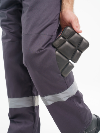 Полукомбинезон мужской зимний Пк703 ткань Твил, цвет темно-серый